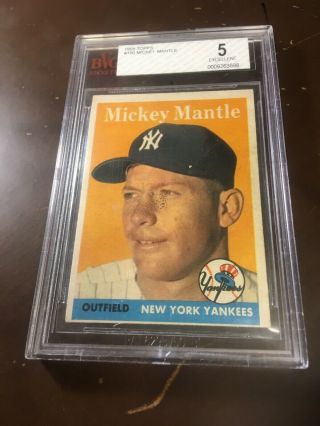 1958 Topps Mickey Mantle 150 Bvg 5 Ex Card