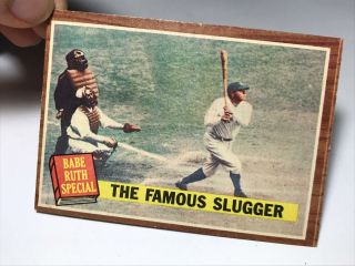 Vtg The Famous Slugger 138 Topps Baseball Card Babe Ruth