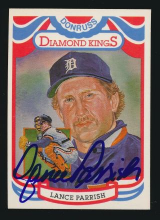 1984 Donruss Diamond Kings 15 Lance Parrish (tigers) Autographed