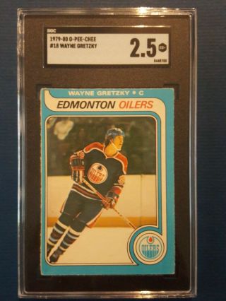 1979 O - Pee - Chee Hockey 18 Wayne Gretzky Rookie Card Sgc 2.  5 Good,  Oilers