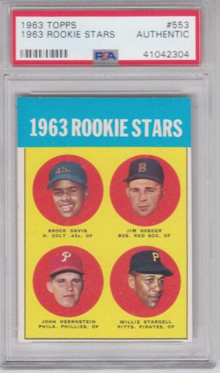 1963 Topps Rookie Stars 553 Willie Stargell Pirates Rookie Psa Authentic