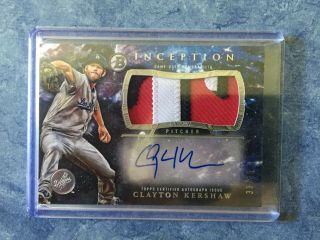 2016 Inception Clayton Kershaw Autograph Patch /35 Los Angeles Dodgers