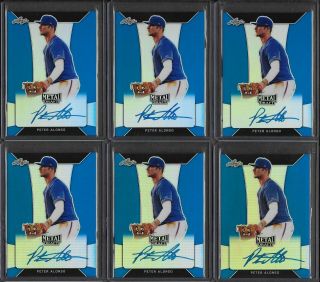 2018 Leaf Metal Draft Peter Alonso Blue Prismatic Auto Rc /35 York Mets