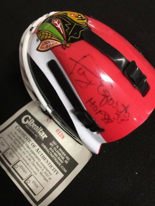 Tony Esposito Signed Mini Mask Chicago Blackhawks W/coa