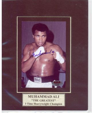 Muhammad Ali Autographed 5x7 Color Photo Matted To 8x10 With