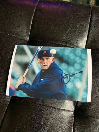 Jim Leyland Authentic Signed 4x6 Autograph Photo,  Pittsburgh Pirates,  Tigers,  Mlb