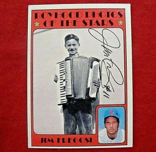 Jim Fregosi Signed 1972 Topps Boyhood Photos Baseball Card Ny Mets - Angels - D.