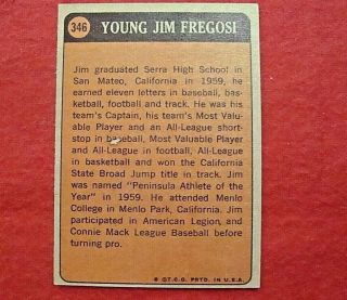 JIM FREGOSI SIGNED 1972 TOPPS BOYHOOD PHOTOS BASEBALL CARD NY METS - Angels - D. 3