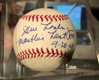 Jim Lonborg Signed Baseball Mickey " Mantle 