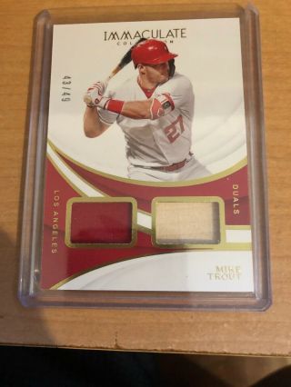 Mike Trout 43/49 Dual Game Patch Relic 2019 Immaculate Baseball
