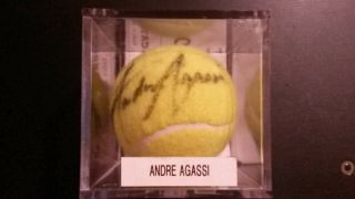 Andre Agassi Signed Wilson Rally 3 Tennis Ball