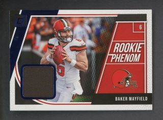 2018 Donruss Rookie Phenom Jerseys Baker Mayfield Browns Rc Patch Relic Rpa