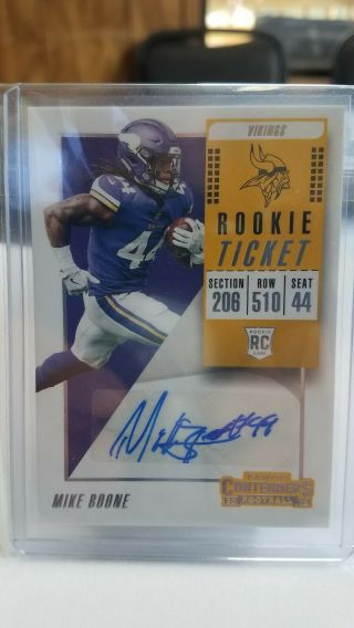 Mike Boone - 2018 Panini Contenders - Rookie Autograph - Vikings -