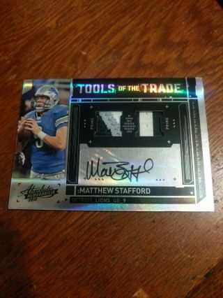 Matthew Stafford 2010 Absolute Memorabilia Tools Of The Trade Auto Patch 3/5