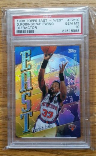 1998 Topps East - West David Robinson / Patrick Ewing Refractor Graded 10 By Psa