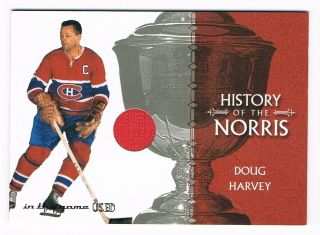 2003 - 04 Itg In The Game Signature Norris Trophy Jersey Doug Harvey 1/50