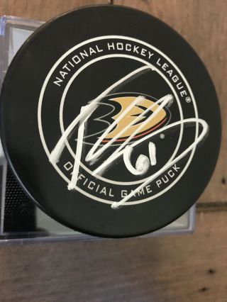 Troy Terry Signed Anaheim Ducks Official Game Puck