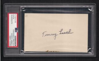 Tommy Leach Signed 3x5 Card - Psa/dna - Pittsburgh Pirates - Baseball - 1909 World Serie
