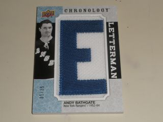2018 - 19 Upper Deck Chronology Letterman Patches Letter Patch Andy Bathgate 05/35