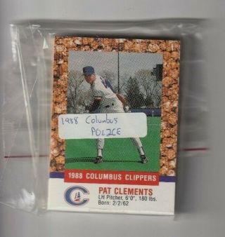 1988 Columbus Clippers Police Cracker Jack Minor League Set Jay Buhner Rookie