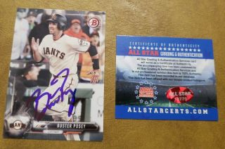 Buster Posey Signed Autographed San Francisco Giants Baseball Card With