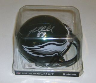 87 Brent Celek Signed Philadelphia Eagles Riddell Mini Helmet Vgc