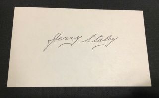 Jerry Staley White Sox Cardinals Yankees Signed 3x5 Index Card Auto Autograph