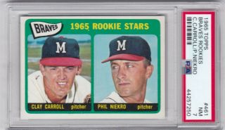 Sb: 1965 Topps Baseball Card 461 Phil Niekro Hof Braves - Psa 7 Nr