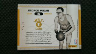 GEORGE MIKAN 2009 - 10 PLAYOFF NATIONAL TREASURES NBA GREATEST JERSEY MATERIAL /99 2
