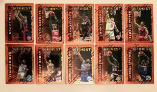 1995 - 1996 Topps Finest Hot Stuff Basketball Cards 10 Of 15 Of Set Hill/lj - Look