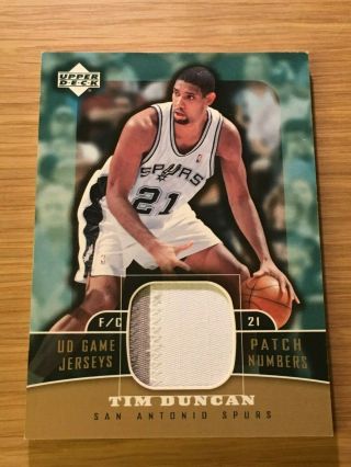 04 - 05 Upper Deck Ud Game Jerseys Patch Numbers Tim Duncan
