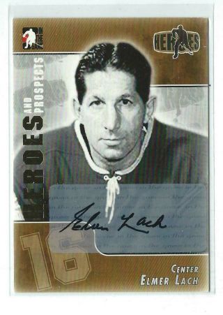 Elmer Lach 2004/05 Itg Heroes And Prospects Autograph Card A - El