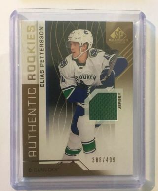Elias Pettersson 2018/19 Ud Sp Game Authentic Rookies Jersey 388/499