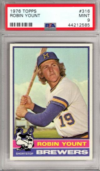 1976 Topps Robin Yount 316 Psa Graded 9 - Cond " Pack Fresh Hi - End 10 Looks "