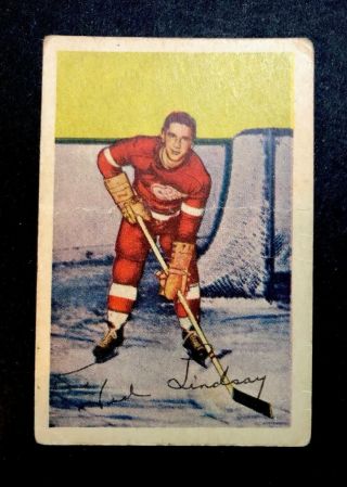 1952 - 53 Parkhurst Ted Lindsay 87 Red Wings Legend Bv=$150