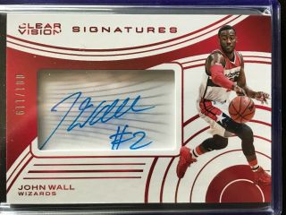 John Wall 2015 - 16 Panini Clear Vision Auto Serial D 001/119 First One