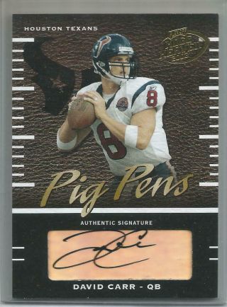2003 Playoff Hog - Heaven Pp - 9,  David Carr Autographed Gold Card 06/25