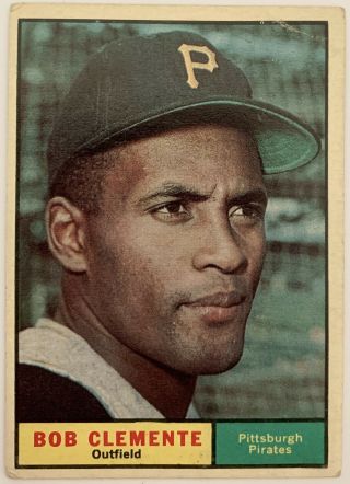 1961 Topps 388 Roberto ‘bob’ Clemente Hof Pittsburgh Pirates Baseball Card