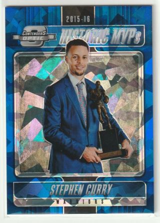 Stephen Curry 2018 - 2019 18 - 19 Contenders Optic Prizm Blue Cracked Ice Mvps