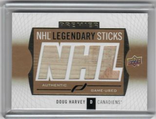 17 - 18 2017 - 18 Upper Deck Premier Doug Harvey Legendary Sticks Ls - Dh Canadiens Dl