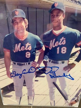 Gary Carter & Darryl Strawberry Signed Autographed 8x10 Photo Box 1980 