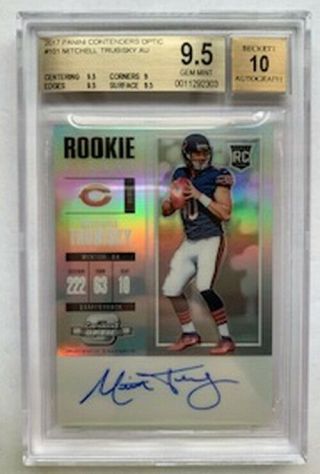 2017 Panini Contenders Optic Mitchell Trubisky Rookie Ticket Bgs 9.  5