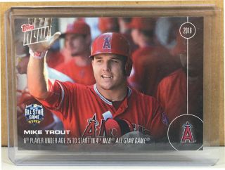 2016 Topps Now As - 2 Mike Trout Angels Under 25 Start In 4th Mlb All - Star Game