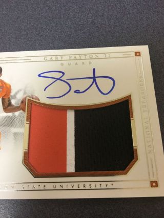 2016 National Treasures Collegiate GARY PAYTON II RC Patch Auto 83/99 (GT13) 3