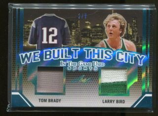 2019 Leaf Itg Game Tom Brady Larry Bird Game Worn Jersey Patch 2/7