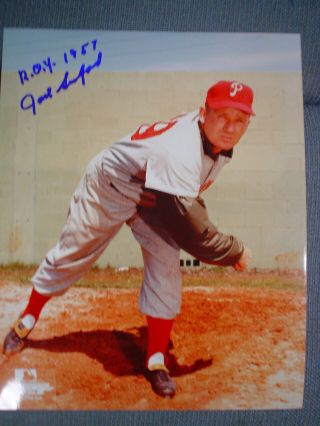 Philadelphia Phillie Jack Sanford Signed Photo/w 1957 Roy