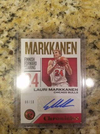 2018 - 19 Panini Chronicles Lauri Markkanen Auto 8/10 - Chicago Bulls Forward Nba