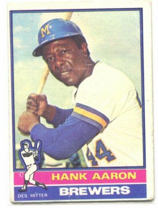 1976 Topps Hank Aaron 550 Brewers Hof - Vg,