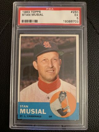 1963 Topps 250 Stan Musial Psa 5 Ex Cardinals