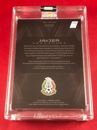 JAVIER HERNANDEZ - - 2018 EMINENCE Soccer JUMBO JERSEY PATCH AUTO /10 - - Mexico 3